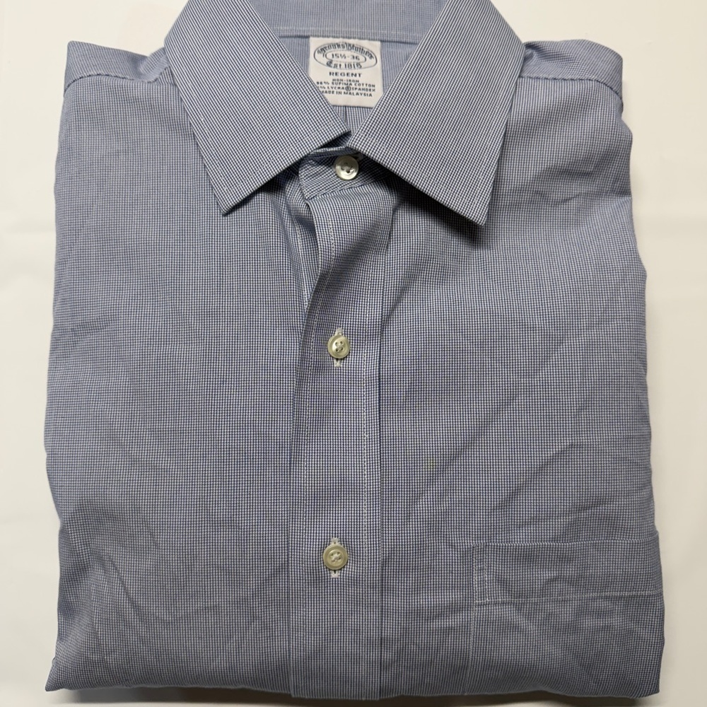 Brooks Brothers Regent Fit‎ Micro-Check Dress Shirt - Light Blue